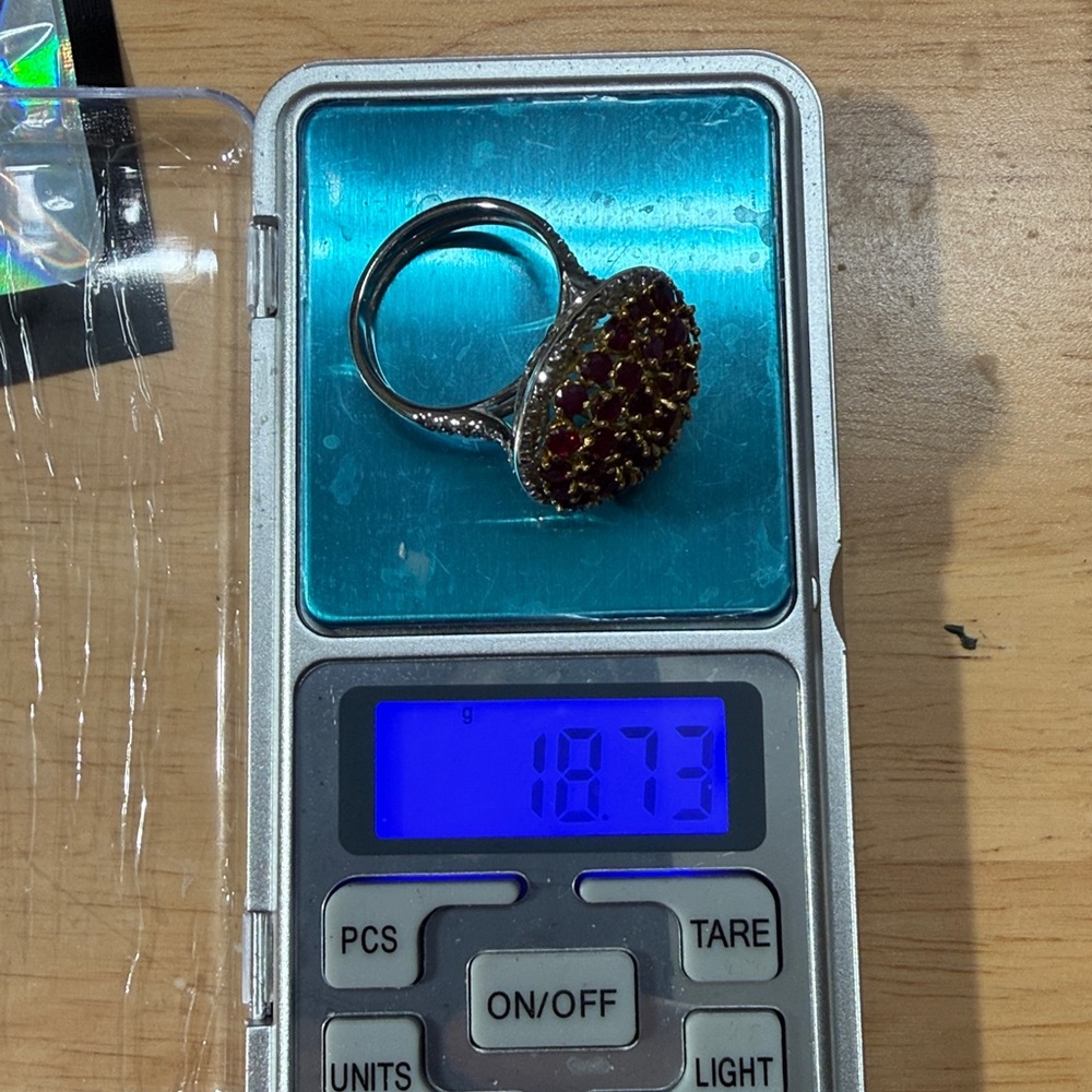 Genuine Ruby &Diamond Ring 18 K Two tone gold ring - Picture 9 of 9